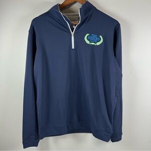 NWT Peter Millar Navy Quarter Zip Pullover Long Sleeve The Heroes Club Men's M
